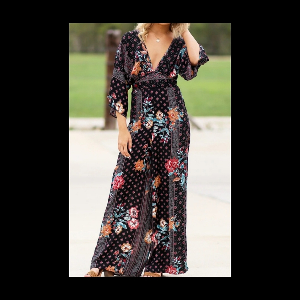 Paisley Wide Leg Jumpsuit nwot